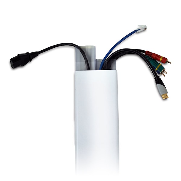 Flat Elbow Raceway, 1 Channel, 3 in W, 1 in H, 4 ft L, White